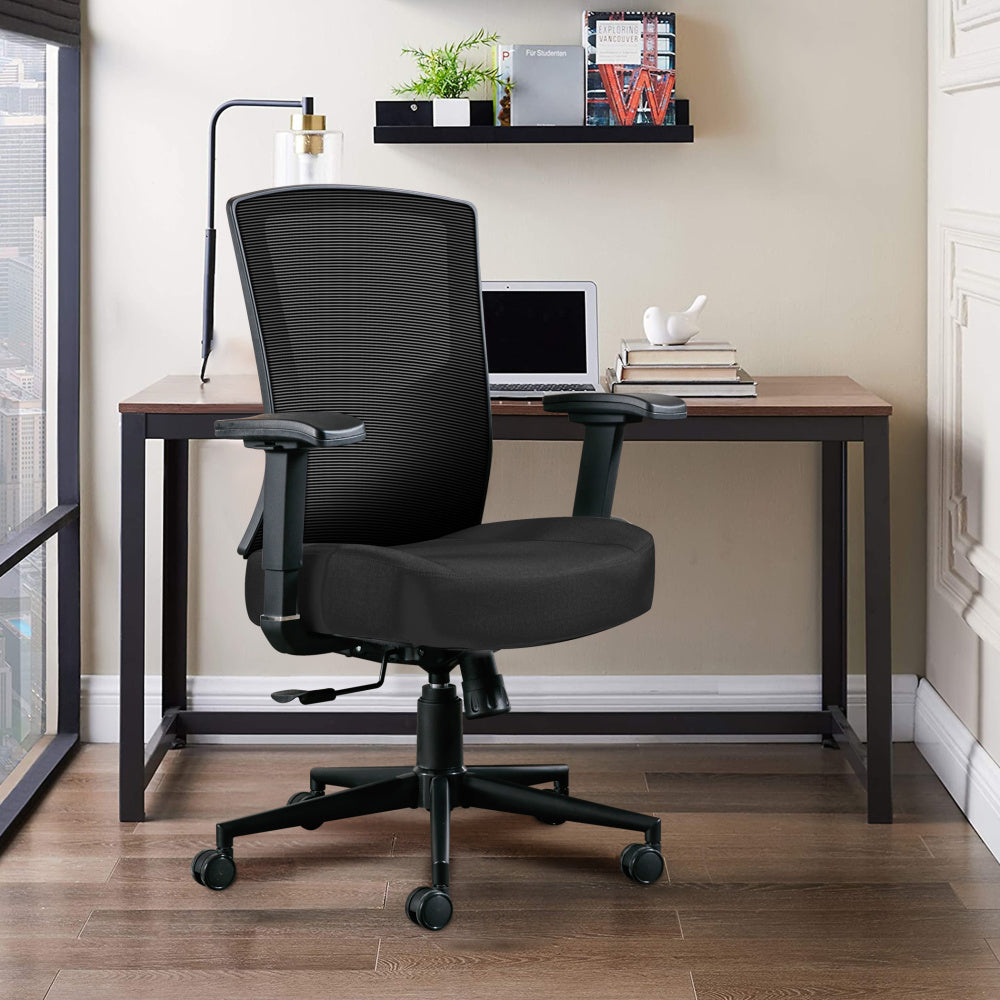 Bürostuhl Ergonomisch 200KG Schreibtischstuhl, Hoher Rücken Ergonomischer Stuhl Drehstuhl hat 2D Verstellbare Lordosenstütze, 105°Schaukeln Computerstuhl Mesh-Stuhl