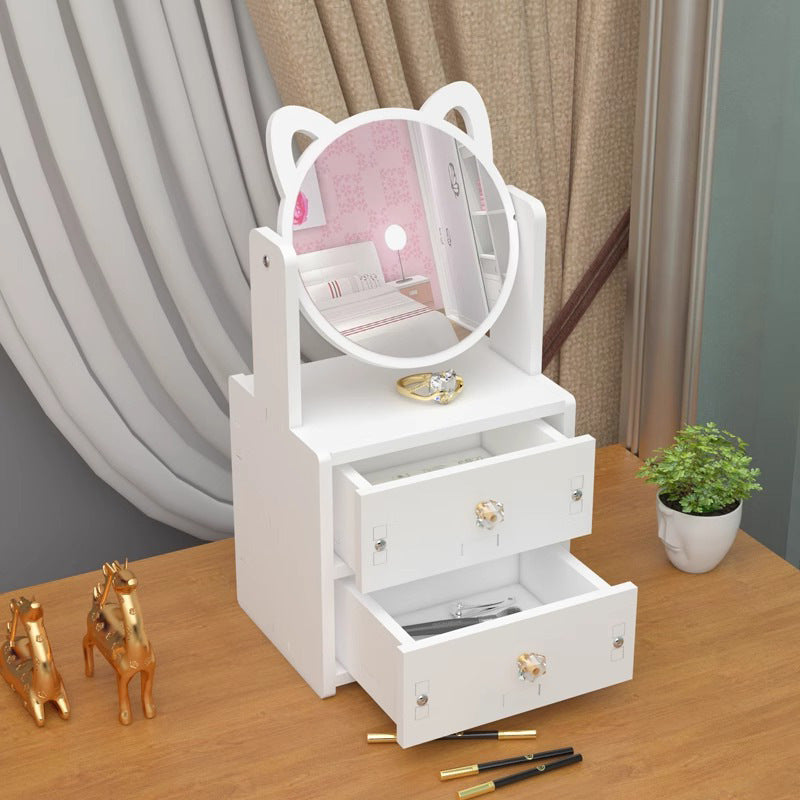 Household Desktop Small Rotating Mirror On Table Bedroom Dressing Table High Definition Integrated Cosmetic Mirror With Box