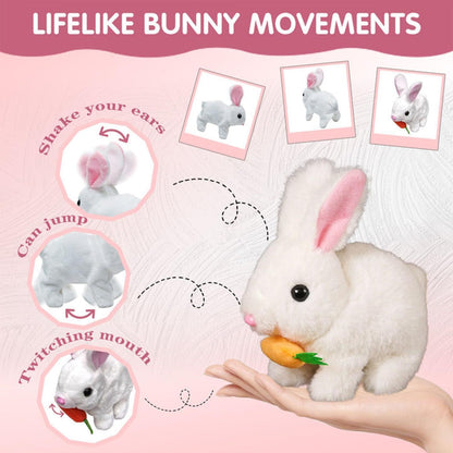 Simulation Rabbit Electric Plush Toy Will Walk, Will Call, Will Move Mouth And Shake Ears Pet Toy