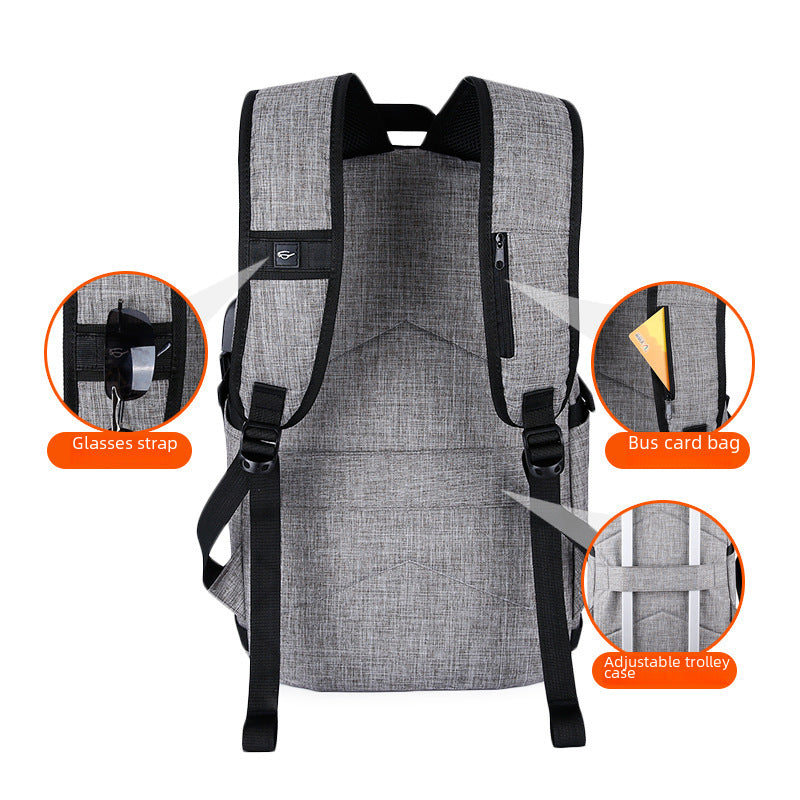 Backpack Men&#039;s Fixed Oxford Cloth Business Leisure Outdoor Backpack College Student Schoolbag Anti-theft Computer Bag