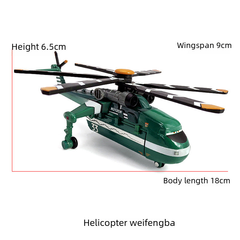 Air Force Alloy Packaged Fire Truck Rescue Helicopter Transport Vehicle Wind Blade Model Toy