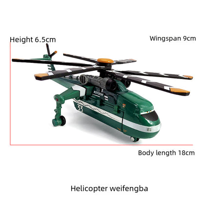Air Force Alloy Packaged Fire Truck Rescue Helicopter Transport Vehicle Wind Blade Model Toy