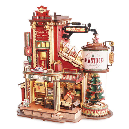 Amusement Park 3D Stereo Puzzle Music Box Wooden Gift Factory Y Assembled Model Girl Gift Ornaments
