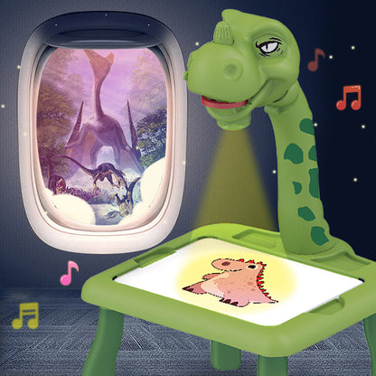 Children&#039;s Cartoon Multi-function Projection Painting Table Baby Early Education Educational Wipe Sound And Light Graffiti Board Painting Artifact