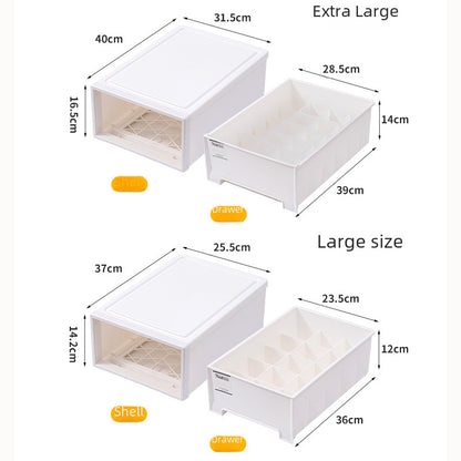 Classified Drawer Style Underwear Socks Storage Box Organizer Divided Grid Storage Container For Underpants Socks