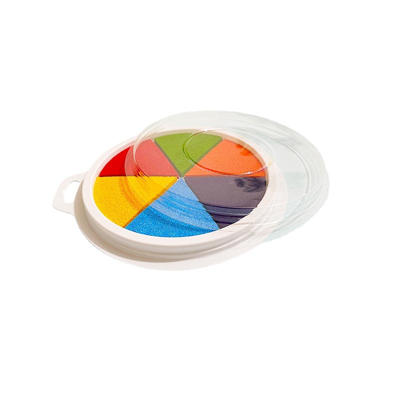 Children&#039;s Finger Printing Pad Printing Pad Round Six-color PVC Palm Finger Printing Paint Environmental Protection Washable