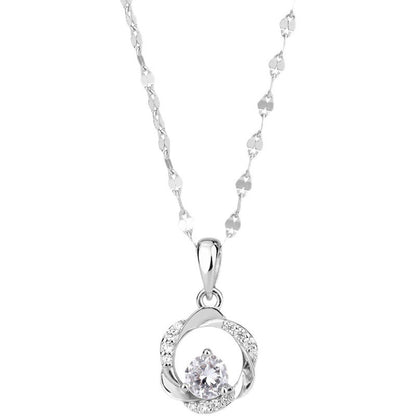 Mobius Ring Necklace S999 Foot Silver Light Luxury Niche Collarbone Chain Sterling Silver Necklace For Girlfriend Valentine&#039;s Day Gift