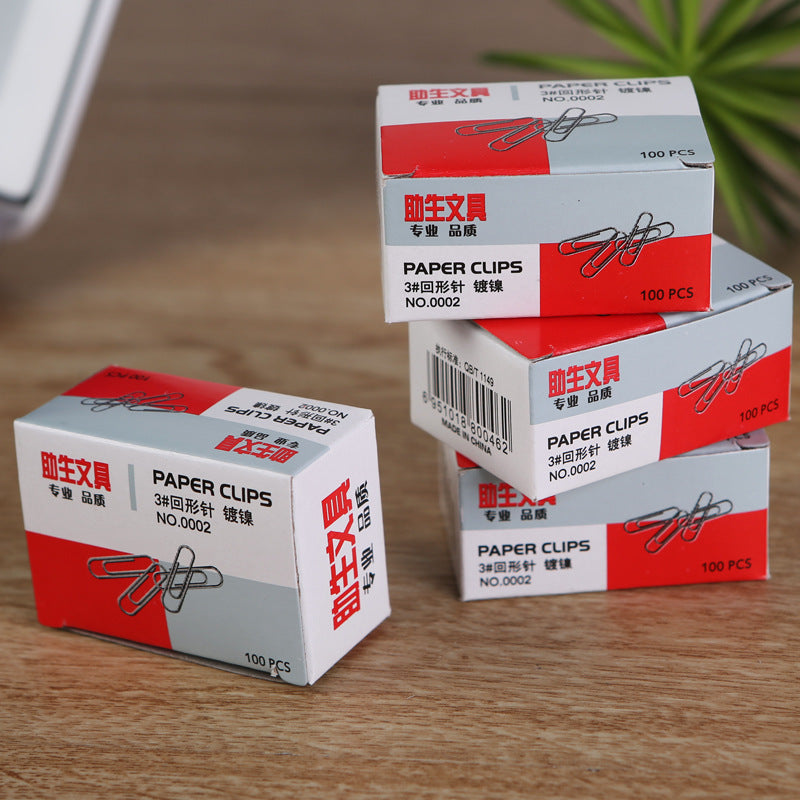 Fixed Needle Office Supplies Stationery Paper Clip 3 Metal Paper Clip Pin Box 80 Wholesale Can Be Fixed