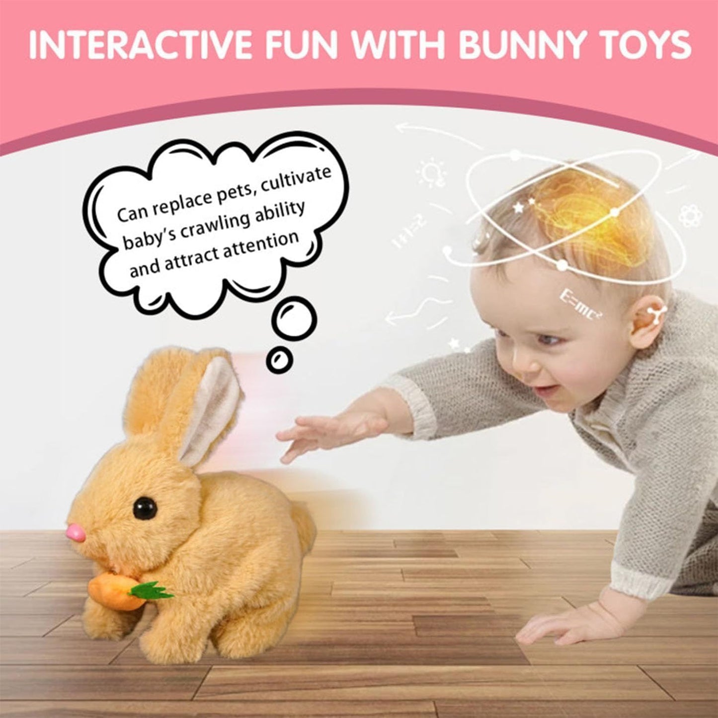 Simulation Rabbit Electric Plush Toy Will Walk, Will Call, Will Move Mouth And Shake Ears Pet Toy
