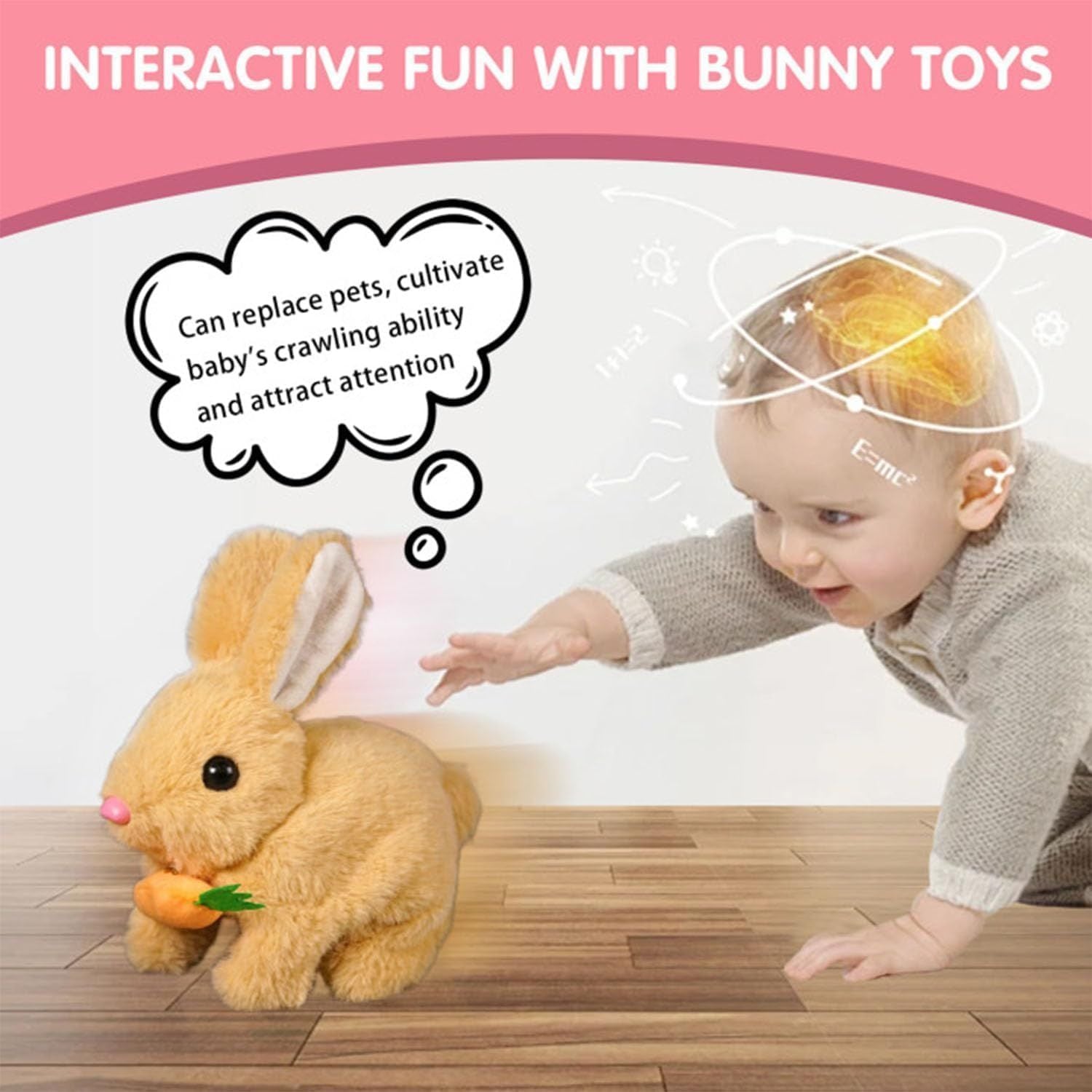 Simulation Rabbit Electric Plush Toy Will Walk, Will Call, Will Move Mouth And Shake Ears Pet Toy