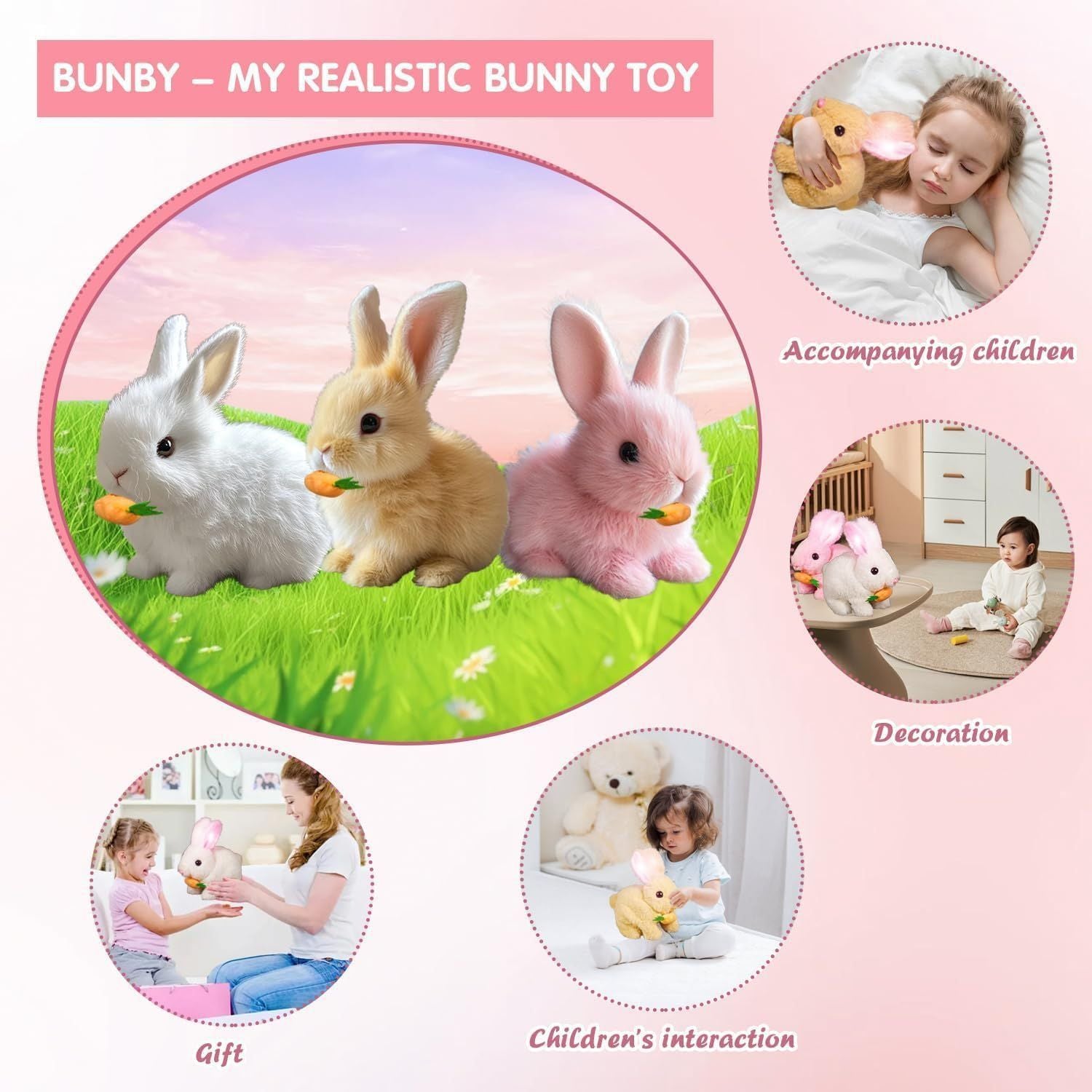 Simulation Rabbit Electric Plush Toy Will Walk, Will Call, Will Move Mouth And Shake Ears Pet Toy