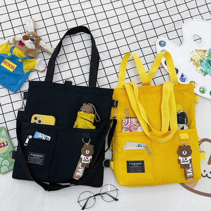 2025 New Arrival Canvas Large Capacity Backpack Schoolbag For Primary School Students In Class Trendy Fashionable Shoulder Crossbody Tacing Bag