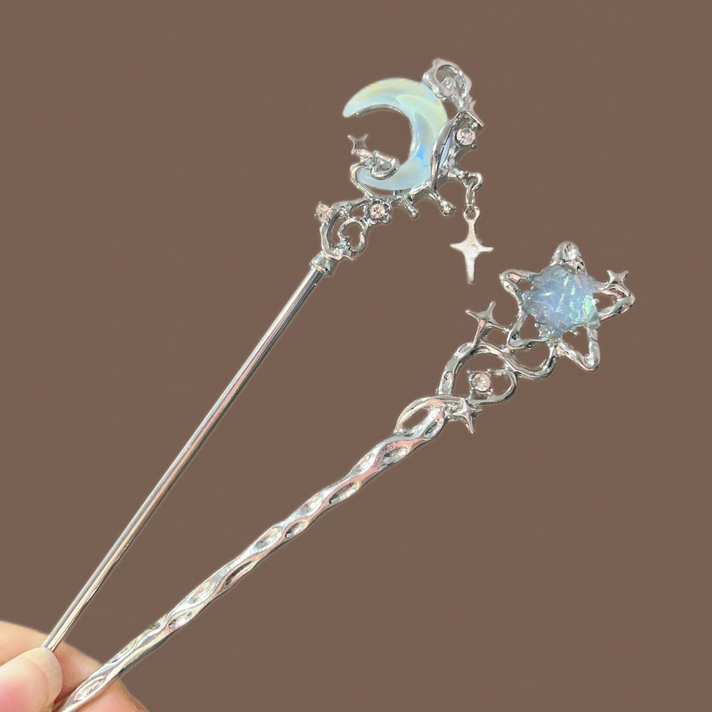 Ice Crystal Moonstone Hairpin Advanced Sense Tassel Step-by-Step New Chinese Style Cool Hairpin Antique Style Elegant Hair Pull Hairpin Female