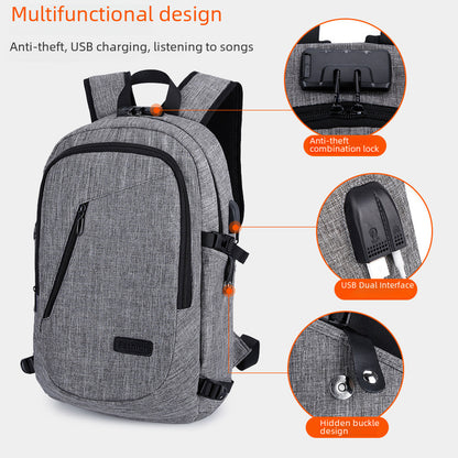 Backpack Men&#039;s Fixed Oxford Cloth Business Leisure Outdoor Backpack College Student Schoolbag Anti-theft Computer Bag