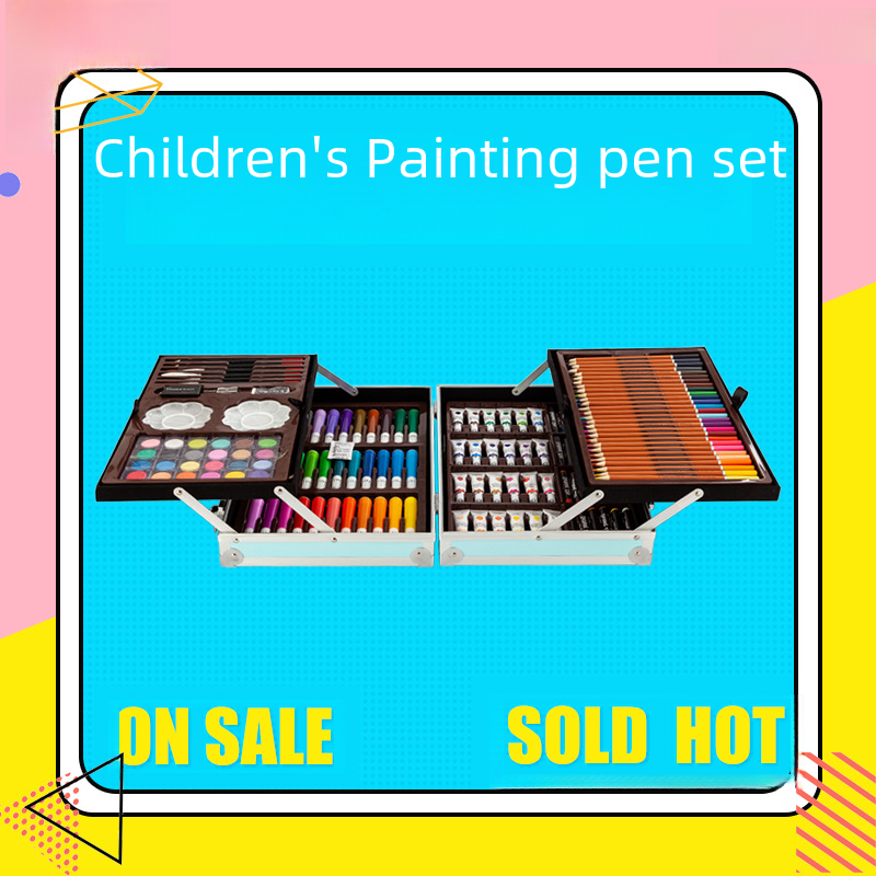 Watercolor Pen Children&#039;s 145 Aluminum Box Brush Set Art Stationery Supplies Color Pen Graffiti Watercolor Pen Manufacturers Wholesale
